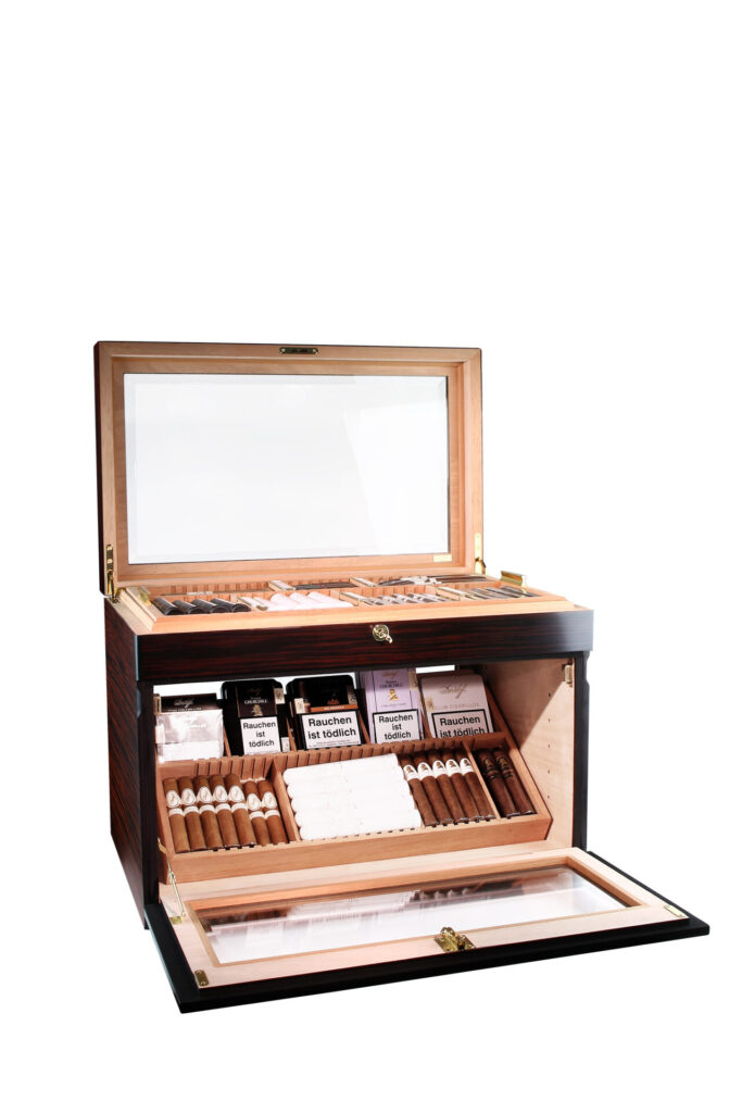 Humidor Adorini Portico Deluxe marrone per 400 sigari, finitura marrone caldo